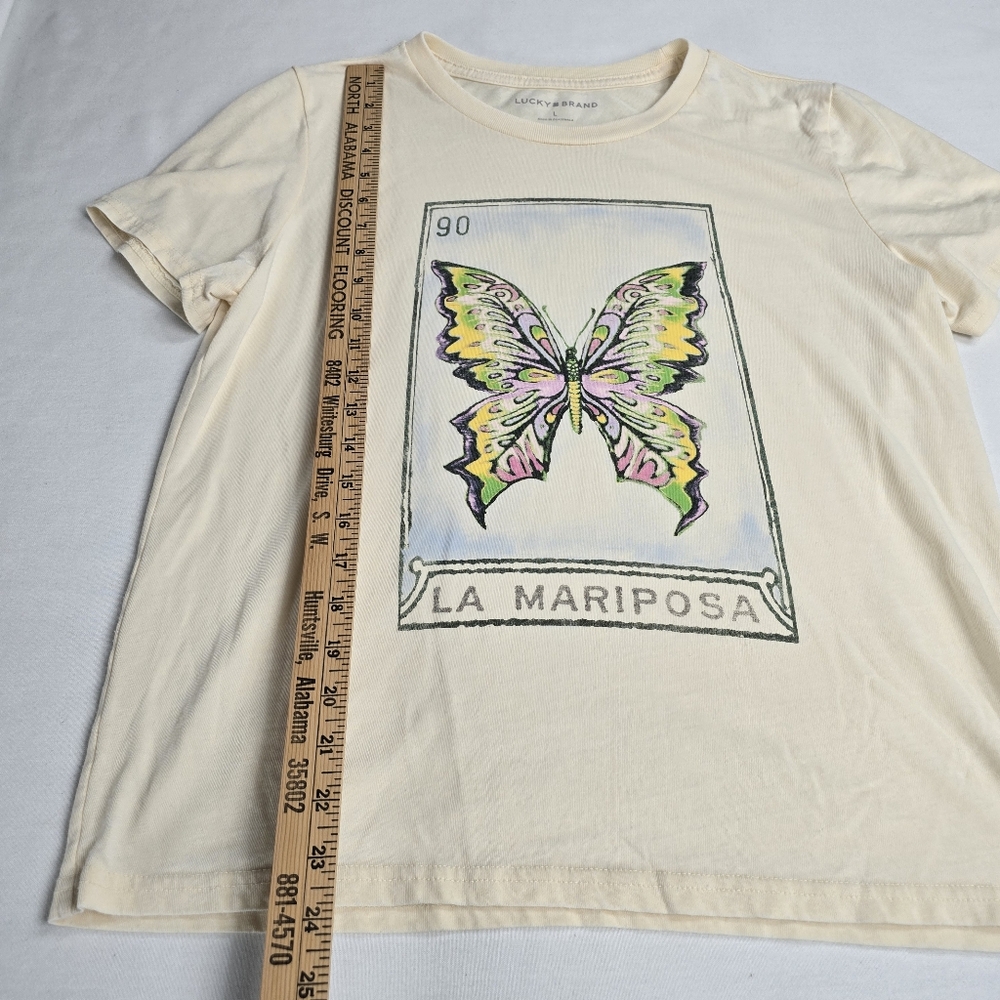Lucky Brand La Mariposa Butterfly Tee Tshirt - Picture 3 of 5